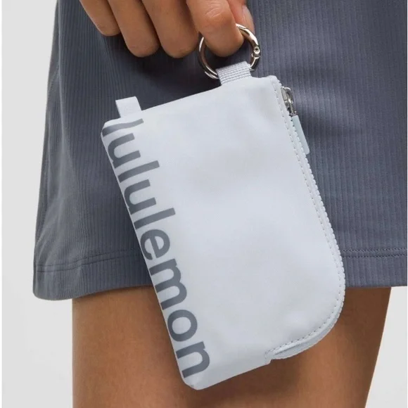 Lululemon Clippable Card Pouch NWT, Starch Blue and Solar Grey